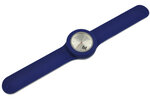 Montre b! Bracelet bleu et cadran silver