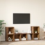 vidaXL Ensemble de meubles TV 3 Pièces Marron 107 x 35 x 37 cm