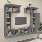 vidaXL Ensemble de meubles TV 6 Pièces Sonoma gris Bois d'ingénierie