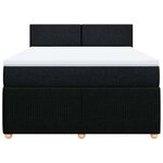 vidaXL Sommier à lattes de lit avec matelas Noir 140x200 cm Tissu
