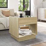 vidaXL Table basse avec LED infini chêne sonoma 50x50x50 cm