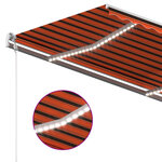 Vidaxl auvent manuel rétractable avec led 3x2 5 m orange et marron