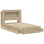 vidaXL Cadre de lit avec rangement Chêne Sonoma 90 x 200 cm