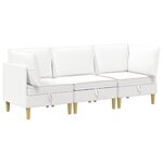 vidaXL Canapé modulaire avec rangement 3 Pièces Blanc Tissu