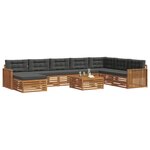vidaXL Ensemble de canapés d'extérieur 9 Pièces Naturel et Anthracite