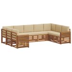vidaXL Ensemble de canapés d'extérieur 9 pc Naturel et Beige