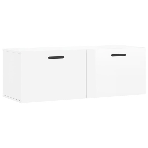 vidaXL Armoire murale blanc brillant 100x36 5x35 cm bois d'ingénierie