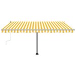 Vidaxl auvent manuel rétractable sur pied 400x300 cm jaune et blanc