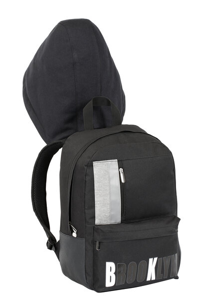 Sac à dos Brooklyn avec compartiment ordinateur en polyester waterproof - Noir