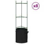 vidaXL Cages à tomates avec sacs à plantes 8 Pièces 116 cm acier et PP