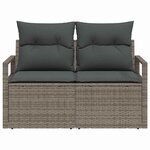 vidaXL Canapé de jardin Gris 120 x 62 x 69 cm polyrotin