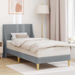 vidaXL Cadre de lit avec tête de lit Gris clair 100 x 200 cm tissu