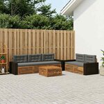 vidaXL Ensemble de canapés d'extérieur 6 Pièces Naturel et Anthracite