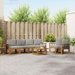 vidaXL Ensemble de canapés d'extérieur 7 Pièces Gris Naturel et Clair