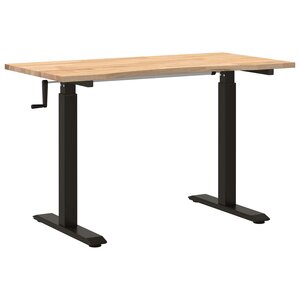 vidaXL Bureau Noir et naturel 120 x 60 cm Bois de chêne massif