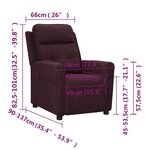 Vidaxl fauteuil inclinable violet tissu