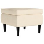vidaXL Fauteuil à oreilles avec tabouret crème velours