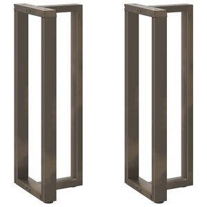 vidaXL Pieds de table de bar en T  2 pièces  noir  40 x 35 x (110-111) cm  acier