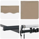 vidaXL Auvent Rétractable Beige 350 x 200 cm Polyester et Aluminium