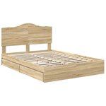 vidaXL Lit de Rangement Chêne Sonoma 150 x 200 cm Bois d'ingénierie