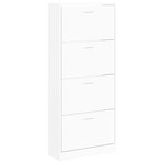 vidaXL Armoire à chaussures Blanc 63x24x147 cm Bois d'ingénierie
