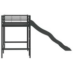 vidaXL Lit superposé pour enfants avec toboggan Noir et anthracite