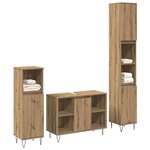 vidaXL Ensemble de meubles pour salle de bain 3 Pièces Chêne artisanal