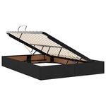vidaXL Lit avec rangement et LED avec matelas Noir 140 x 200 cm tissu