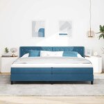 vidaXL Lit à ressorts avec matelas Bleu foncé 200 x 200 cm Polyester