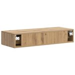 vidaXL Table d'appoint murale 87 5 x 34 5 x 17 cm Bois d'ingénierie