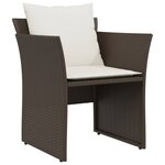 vidaXL Chaise de jardin avec tabouret marron résine tressée