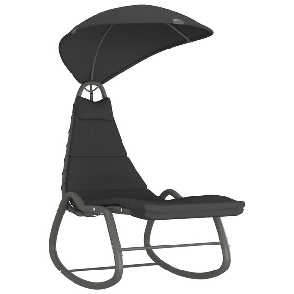 vidaXL Balancelle de jardin Noir 160x80x195 cm Tissu