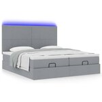 VidaXL Cadre de lit ottoman et matelas gris clair 160x200cm tissu