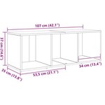 vidaXL Meuble TV 3 Pièces Marron 107 x 35 x 37 cm Bois d'ingénierie