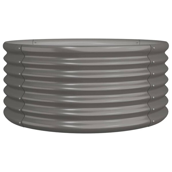 vidaXL Jardinière de jardin Acier galvanisé 80x80x36 cm Gris