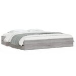 vidaXL Cadre de lit avec tiroirs sans matelas sonoma gris 160x200 cm