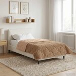 vidaXL Duvet complet toute l'année Matelassé Taupe 155 x 200 cm