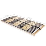 vidaXL Sommier à lattes avec 42 lattes 7 zones 140 x 200 cm