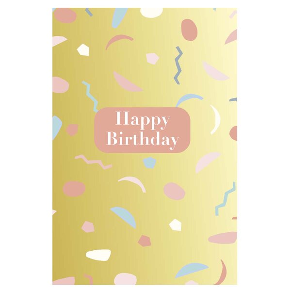 Carte De Vœux Happy Birthday - Or - Draeger paris
