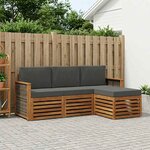 vidaXL Ensemble de canapés d'extérieur 4 Pièces Naturel et Anthracite