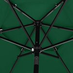 vidaXL Parasol de jardin à 3 niveaux avec mât en aluminium vert 2 5 m