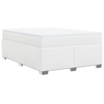 vidaXL Sommier à lattes de lit avec matelas Blanc 140x190cm Similicuir