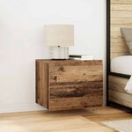 vidaXL Cabinet de chevet mural avec tiroir Bois ancien 50 x 39 x 41 cm