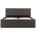 vidaXL Cadre de lit à rangement hydraulique Gris Similicuir 120x200 cm