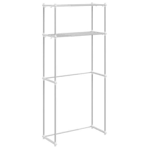 vidaXL Étagère pour machine à laver Blanc 70 x 27 x 136 cm Aluminium