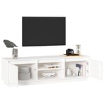 vidaXL Meuble TV Blanc 140x35x40 cm Bois de pin massif