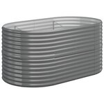 vidaXL Lit surélevé de jardin Acier galvanisé 152x80x68 cm gris