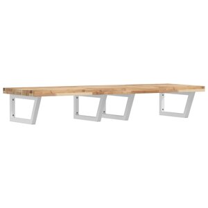 vidaXL Étagère de vasque murale acier et bois massif d'acacia