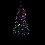 vidaXL Sapin de Noël artificiel avec support vert 180 cm fibre optique