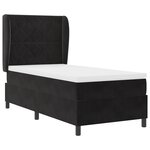 vidaXL Lit ressort avec matelas noir 100x200 cm en velours